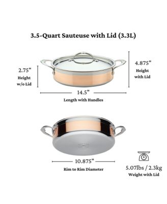 CopperBond&reg; 3.5-Quart Induction Copper Sauteuse Braiser with Lid