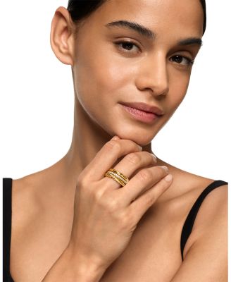 DY Mercer Three Row Ring in 18K Yellow Gold with Diamonds, 8.9mm