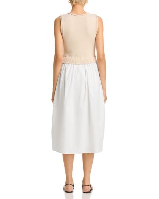 Mixed Media Poplin Midi Dress - Exclusive