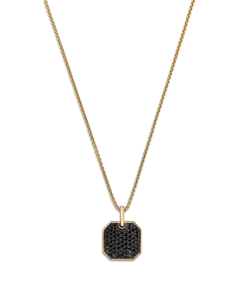 Bloomingdale's Fine Collection Black Diamond Dog Tag Pendant Necklace In 14k Yellow Gold, 1.25 Ct. T. W.