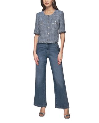 Short Sleeve Tweed Jacket