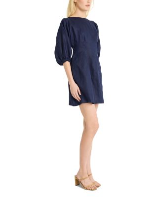 Linen Long Sleeve Mini Dress