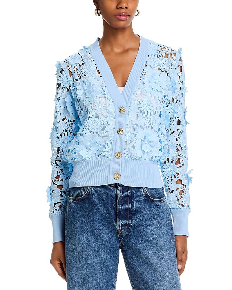 Generation Love Harlow Lace Cardigan In Blue