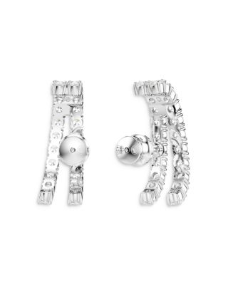 Matrix Crystal Double Row Cuff Stud Earrings 