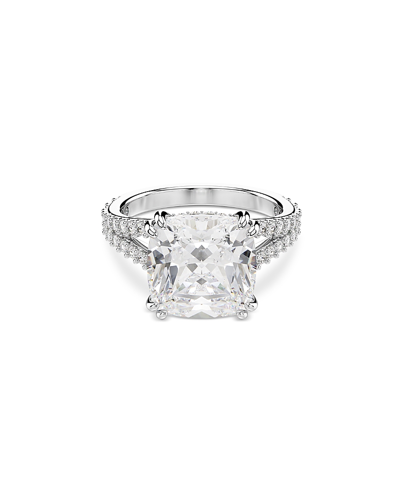 Swarovski Stilla Square Cut Crystal Ring In Silver