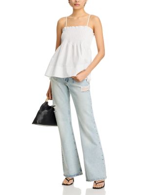 Asalia Poplin Pleated Top