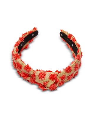 Slim Dotted Raffia Knotted Headband
