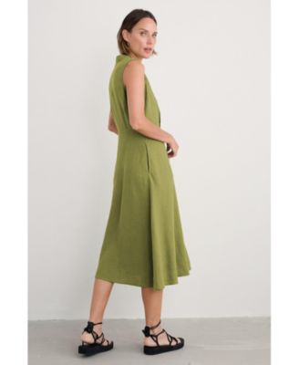 Women's Sleeveless Carved Wood Dress