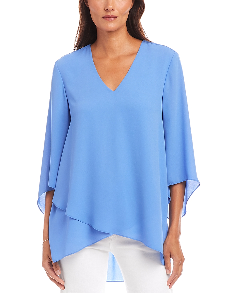Karen Kane Petite Bracelet Sleeve Asymmetrical Top