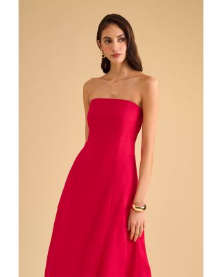 Strapless Smocking Panel Dress