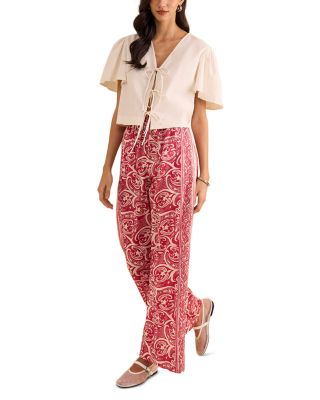 Short Sleeve Tie Front Top