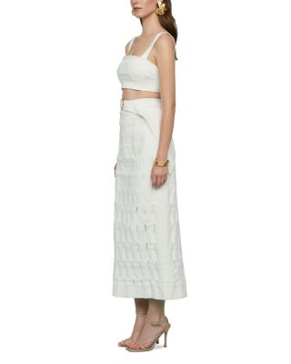 Jay Textured Twill Midi Skirt