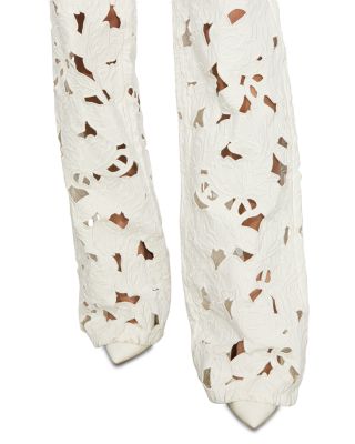 Weezy High Rise Embroidered Eyelet Pants