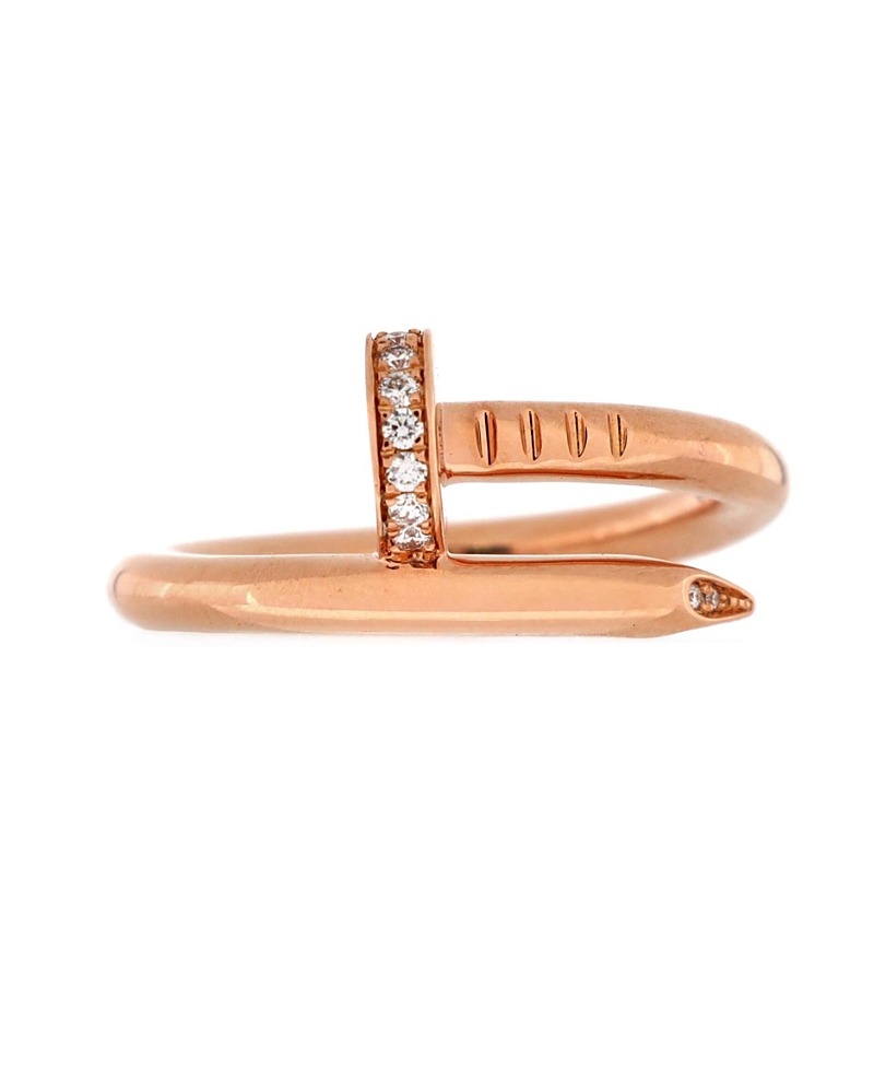 Pre-owned Pre-owned Cartier Cartier Juste Un Clou Ring 18k Rose Gold And Diamonds