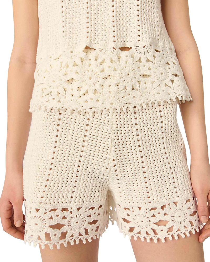 Maje Crochet Knit Shorts