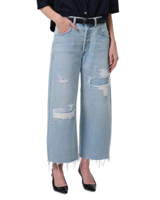 Ayla High Rise Raw Hem Crop Jeans in Vaquero