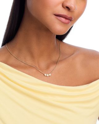 Diamond Oval Bezel Necklace in 14K Yellow Gold, 0.38 tcw