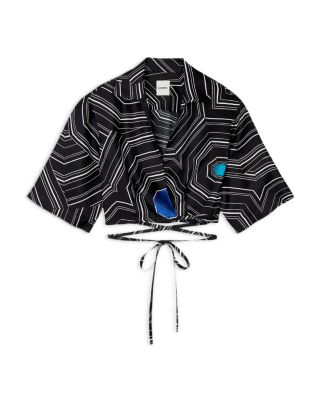 Spiral Motif Silk Shirt
