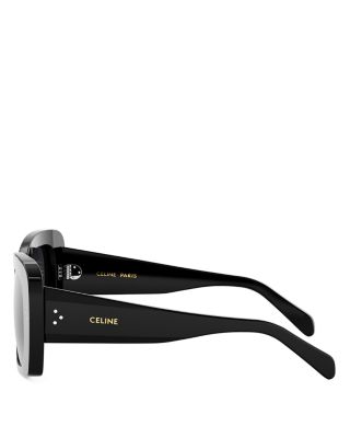 3 Dots Black Geometric Sunglasses, 53mm