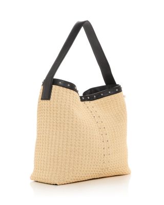 T-Bar Sling Raffia Shoulder Bag
