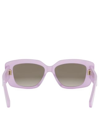 Triomphe Violet Geometric Sunglasses, 55mm