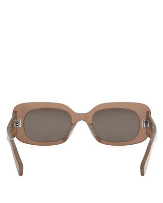 3 Dots Brown Rectangular Sunglasses, 51mm 