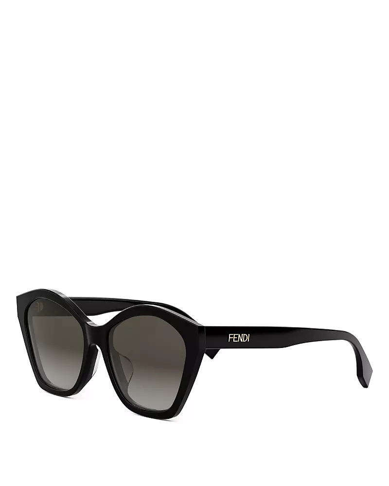 Fendi Lettering Red Geometric Sunglasses, 56mm