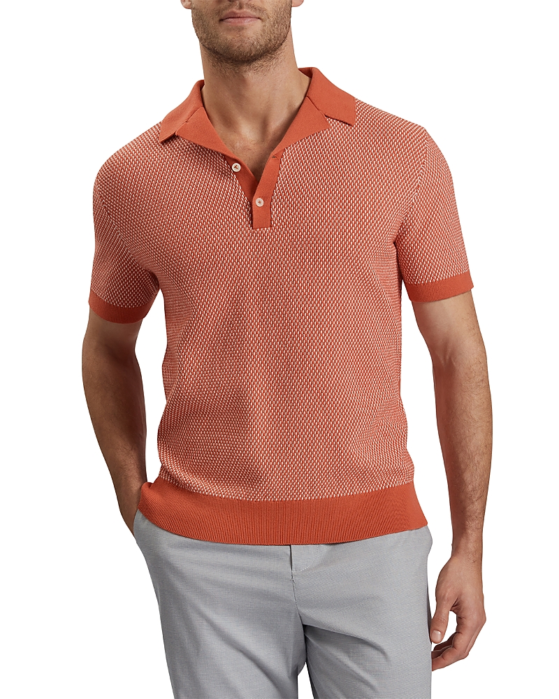 Ted Baker Gregry Small Stitch Knit Polo In Red