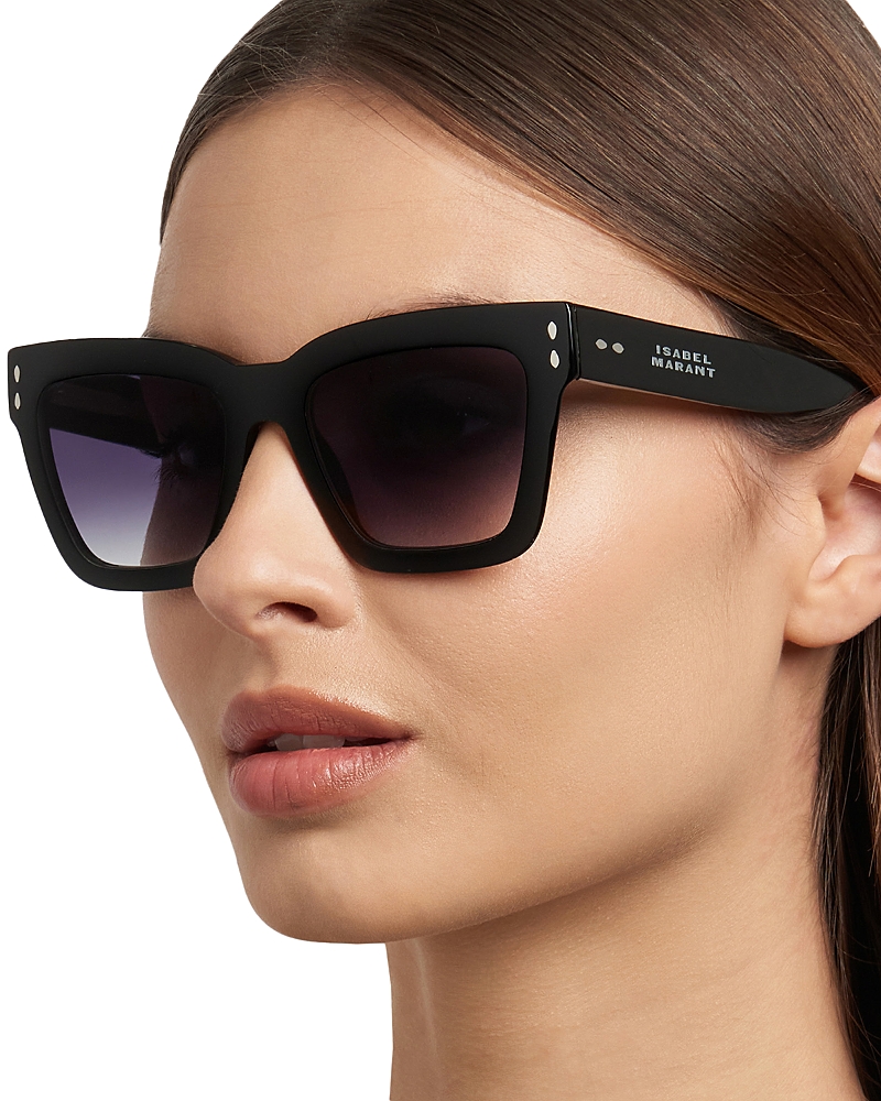 Isabel Marant 53mm Gradient Rectangular Sunglasses In Black/smoke