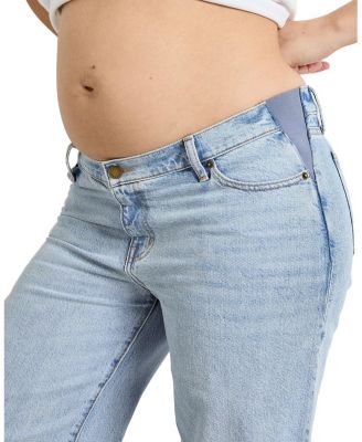 Under the Bump Relaxed Wide Leg Maternity Jean in Light Wash
