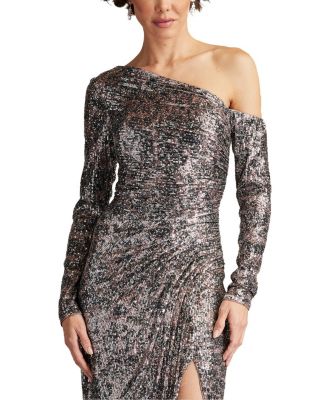 【Tadashi Shoji】Sevilla Sequin One Shoulder Midi Dress Tadashi Shoji Sevilla Sequin One Shoulder Midi Dress