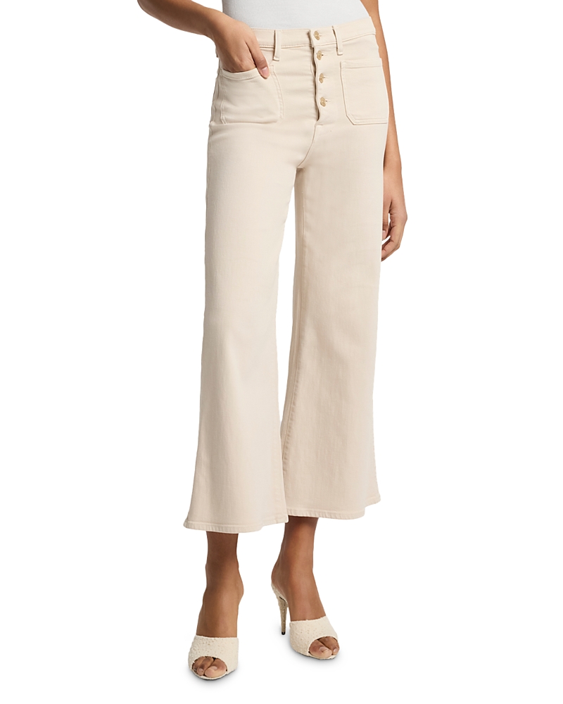 7 For All Mankind Ultra High Rise Cropped Flare Jeans In Creme