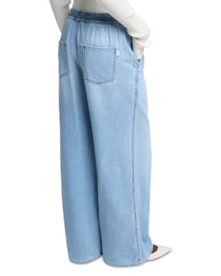 Drawstring High Rise Wide Leg Jeans in Hana