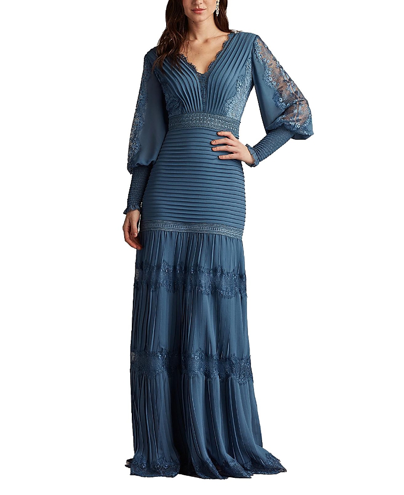 Tadashi Shoji Nyssa Bishop Sleeve Gown-slate
