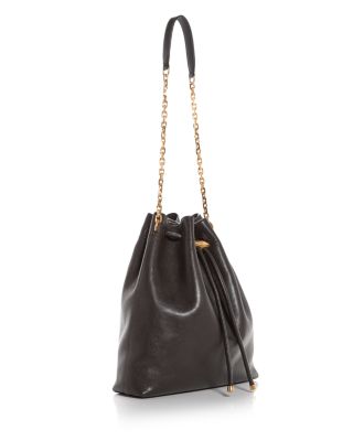 Cinch Leather Bucket Bag