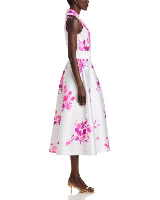 Pique Mikado Floral Dress