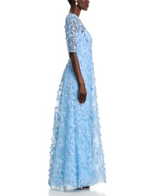 Tulle 3D Petal A Line Gown