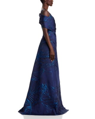 Asymmetrical Jacquard Gown