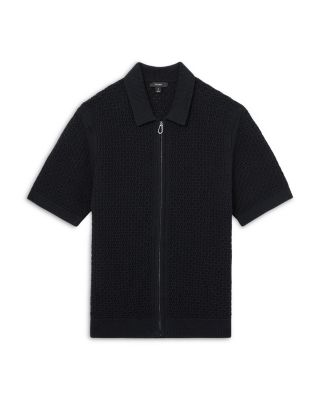 Comet Short Sleeved Zip Through Textured Shirt