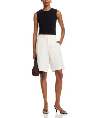 Pointelle Sleeveless Crewneck Top