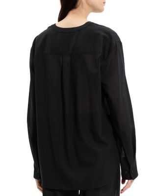 Oversized Collarless Shirt 