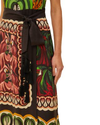 Coconut Tree Flowing Scarf Dress