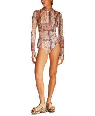 SONTUOSA Frill Long Sleeve One Piece