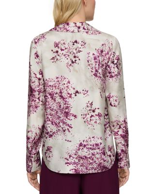 Notch Collar Silk Top