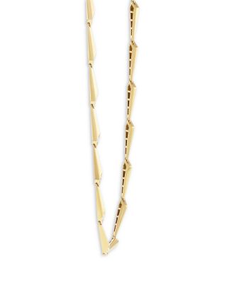 18K Yellow Gold Like Collection Elongated Tapered Diamond Necklace, 17.7"