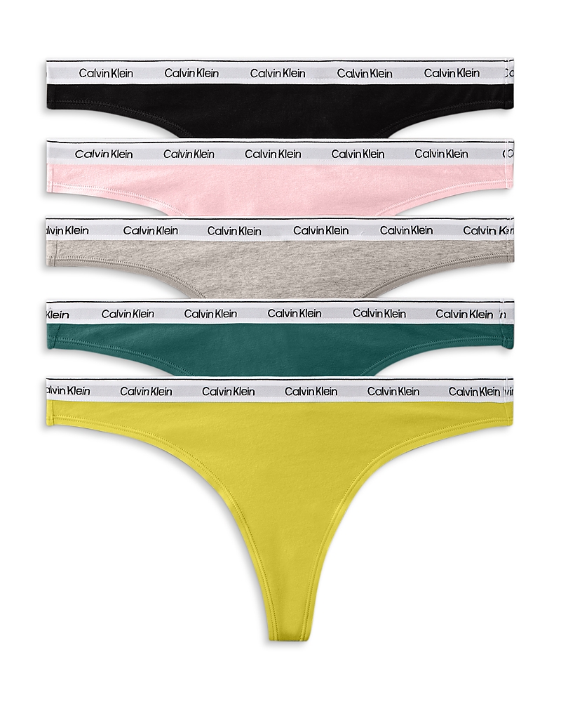 Calvin Klein Women's 5-pk. Modern Logo Low-rise Thong Underwear Qd5221