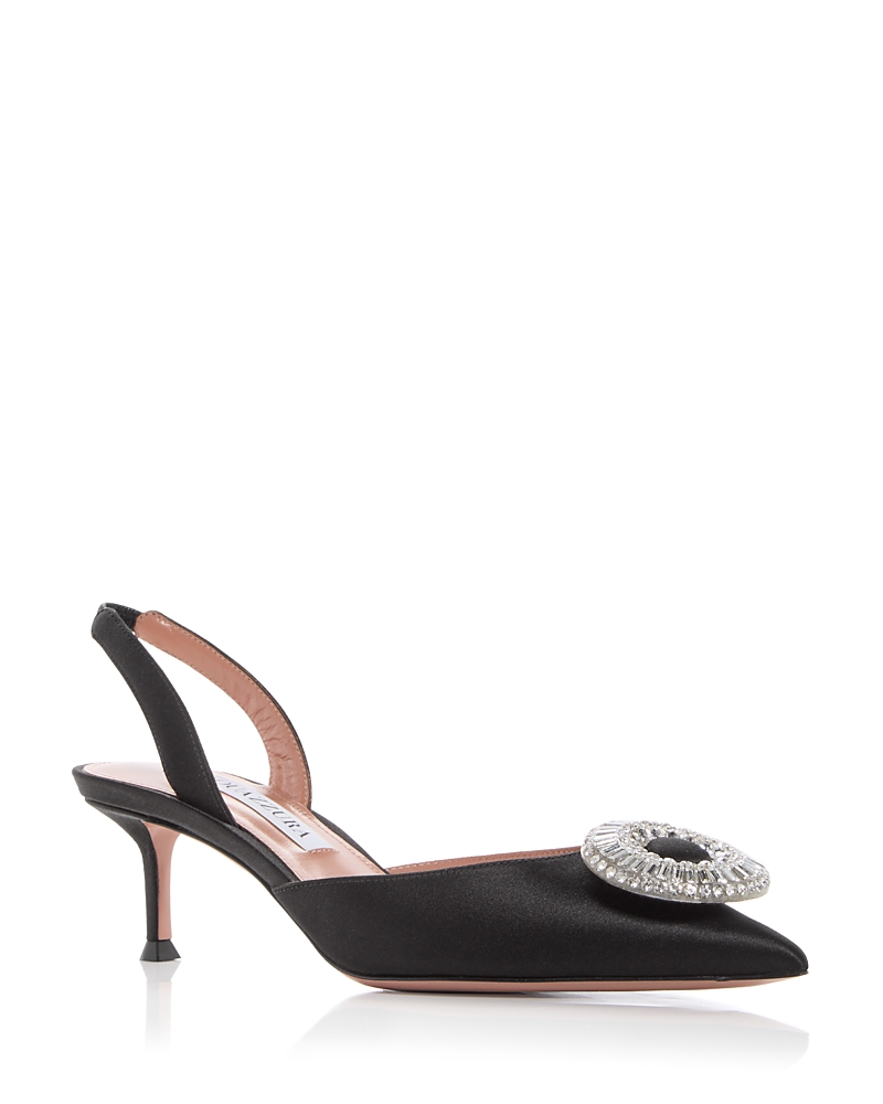 Aquazzura Women's Crystal Hoop Slingback Pumps