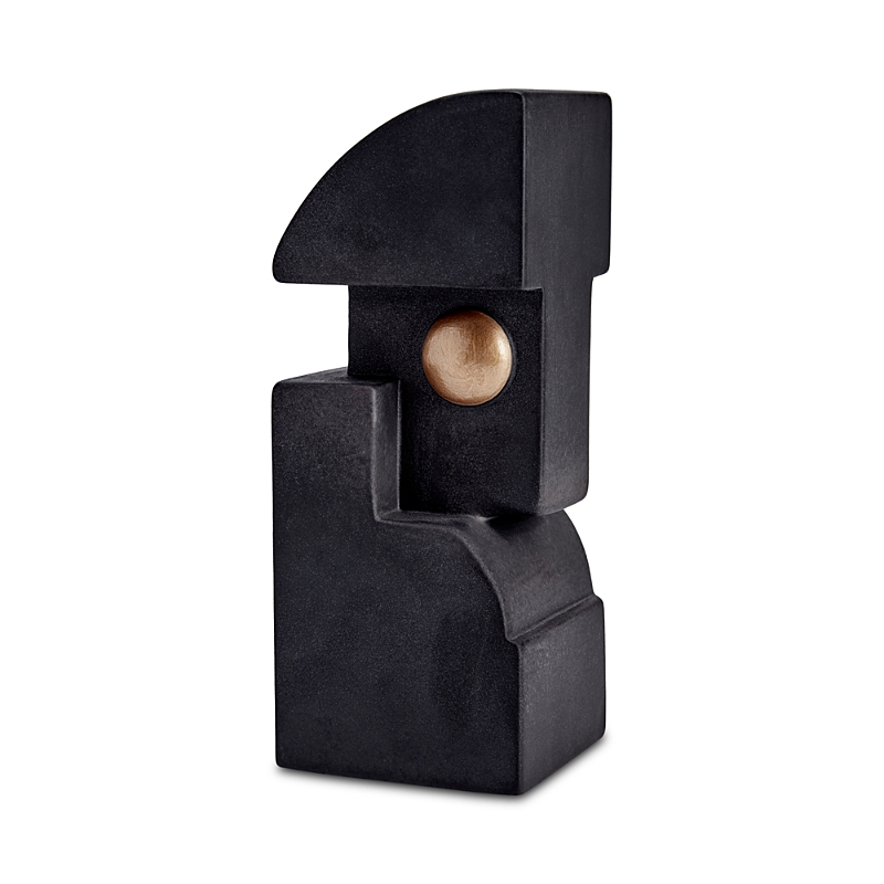 L'objet Cubisme Earthenware Bookend In Black