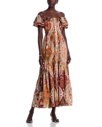primrose mini dress white flower Primrose Paisley Floral Off the Shoulder Mini Dress