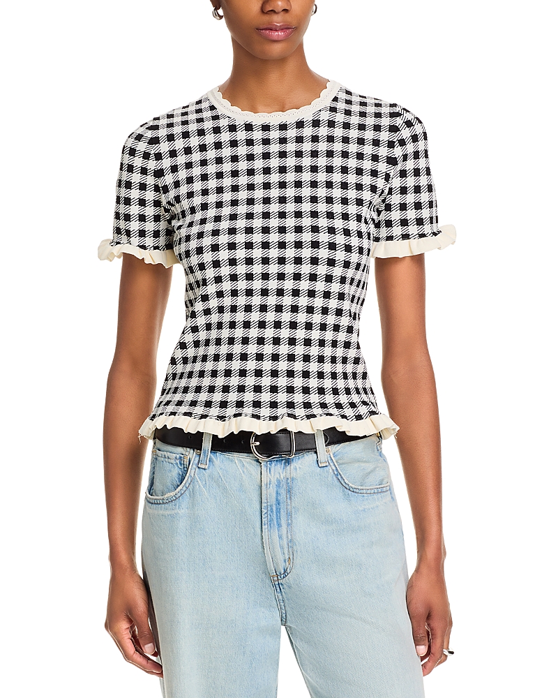 Sea Saige Gingham Knit Top